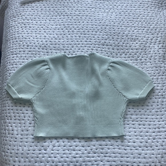NWOT. Zara light green cropped sweater - Picture 6 of 6